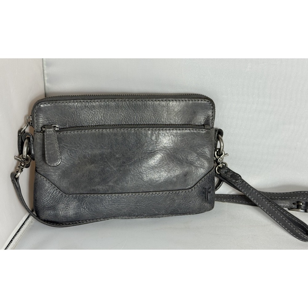 FRYE Melissa Leather Crossbody Wristlet Bag Purse Women's Handbag Carbon Travel